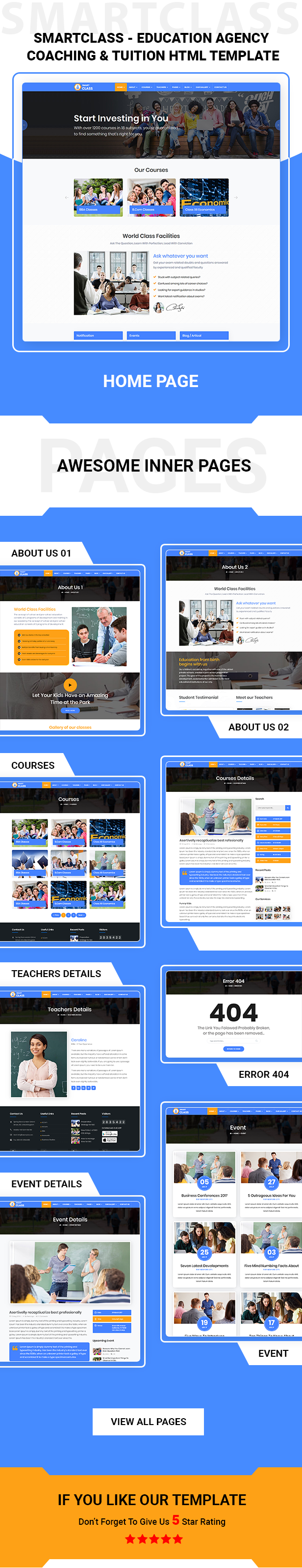 SmartClass | Education Agency Coaching & Tuition HTML Template - 1